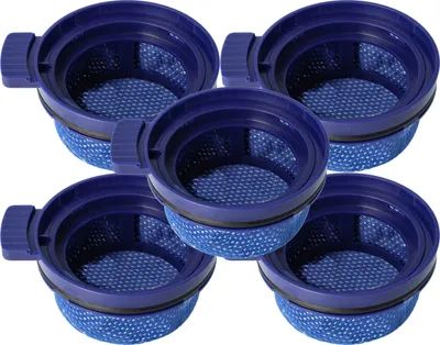 Produktbild von vhbw 5x Staubsaugerfilter kompatibel mit Samsung Bespoke Jet VS20A95823W/SA, VS20A958FWN, VS20A95823N/SA Staubsauger - Abluftfilter Blau