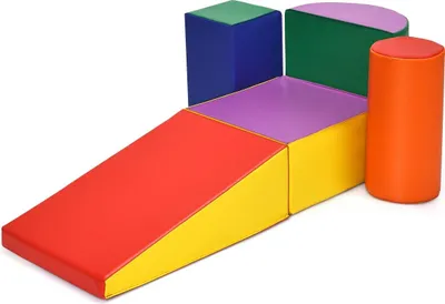 Image de Blocs de construction en mousse 5 pièces, blocs de construction géants pour courir et grimper, blocs de construction souples, mousse, colorés