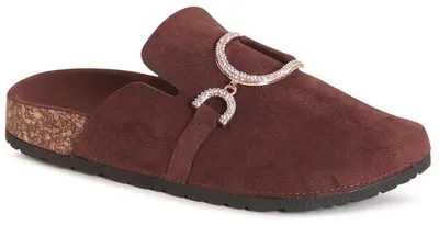 Produktbild von topschuhe24 3219 Damen Pantoletten mit Glitzer, Farbe:Braun, Größe:37 EU