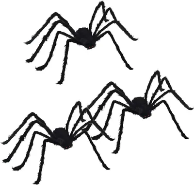 Image de Décoration Araignée Halloween 3 pcs Noir 150 cm