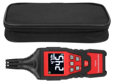 Obrázek produktu pro Teploměr a vlhkoměr, digitální, vysoká přesnost, citlivost, přenosný, duální LCD displej HT618