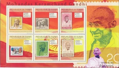 Produktbild von Briefmarken Guinea 2009 Mi 7114-7119 Kleinbogen (kompl. Ausgabe) postfrisch Gandhi auf Briefmarken