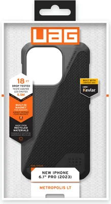 Produktbild von Urban Armor Gear 114277113940, Cover, Apple, iPhone 15 Pro, 15,5 cm (6.1"), Schwarz