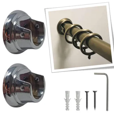 Image de parpyon® : 2 supports pour tringles à rideaux en métal, adaptés aux tringles de 20 à 22 mm