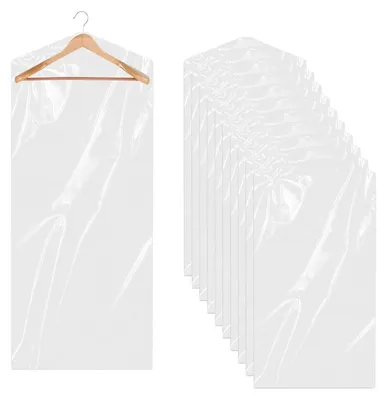 Zdjęcie produktu dla Pokrowiec na ubrania - 180 x 60 cm - Przezroczysty - Zestaw 10 szt.