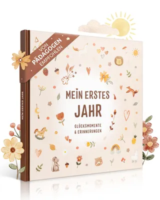 Produktbild von EULENTALER® Das Babytagebuch erstes Jahr I Von Pädagogen gestaltet I Babyalbum mein erstes Jahr I Erinnerungsbuch mit allen Meilensteinen