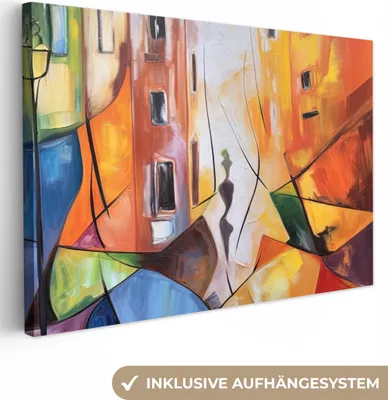 Obrázek produktu pro OneMillionCanvasses® - Obrazy na plátně - 140x90 cm, Abstraktní - Umění - Malba - Barvy, Nástěnné umění Tisk Nástěnná dekorace - Fotografie na plátně - Obraz na dřevěném rámu