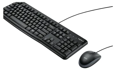 Produktbild von Logitech Desktop MK120, Kabelgebunden, USB, QWERTY, Schwarz, Maus enthalten