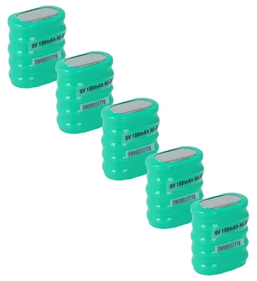 Produktbild von vhbw 5x NiMH Ersatz Knopfzellen-Akku (150 mAh, 6 V, NiMH)