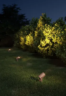 Zdjęcie produktu dla Sair - 10W Round LED Spotlight IP65 Corten 2200K - Garden Light for Plants or Hedges h36cm - Beneito faure
