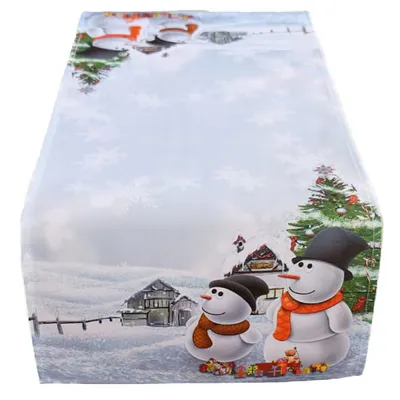 Produktbild von Tischwäsche Läufer mit Schneemänner und Winter Landschaft, Weihnachtliche 40 x 90 cm aus Polyester