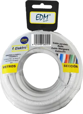 Obrázek produktu pro EDMEDM Navíjecí kabel paralelní 2x0,50 mm bílý 5 m (audio)