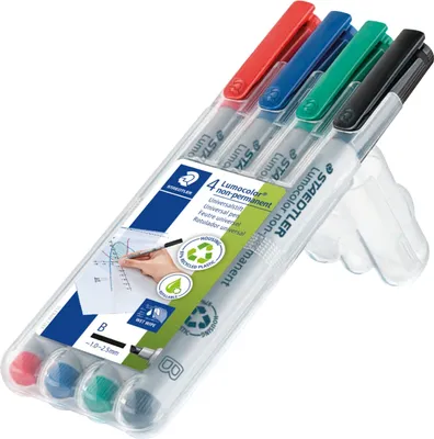 Produktbild von Folienstift Lumocolor B nonpermanent 4St Packung mit 10 Stück