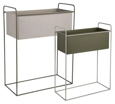 Produktbild von Present Time - Blumentopf Reina - Grau - 50.5x24x65cm
