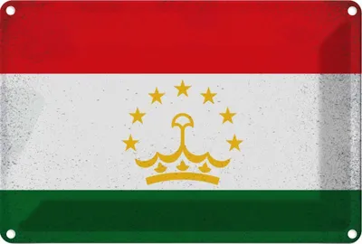 Produktbild von vianmo Blechschild 20x30 cm Tadschikistan Tajikistan Vintage Flagge Fahne Wappen