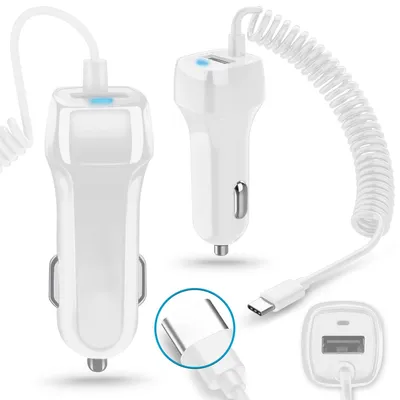 Produktbild von Auto KFZ Ladegerät USB Typ-C Handy Tablet Ladekabel Kabel Lade Gerät Ladeadapter