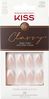 Image de KISS | Ongles artificiels Classy Nails KCso4C - Rose - Manucure française - Application facile et design tendance