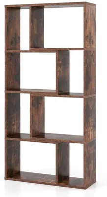 Image de Bibliothèque en bois avec huit tiroirs ouverts, pour une utilisation polyvalente dans la maison