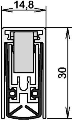 Produktbild von athmer Türdichtung Schall-Ex L-15/30 WS 1-880 1-s.L.833mm Alu.silberf.HLT - 1-880-0835