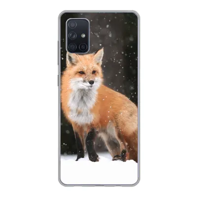 Produktbild von MuchoWow® Handyhülle Schutzhülle Hülle für Samsung Galaxy A71 Fuchs - Schnee - Winter Silikon Softcase Handy Hülle - Kartenbesitzer