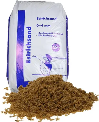 Produktbild von Estrichsand 25 Kg 0 - 4 mm Quarzsand Sand Zuschlagstoff für Estrich für Stukturputz Mörtelsand Estrichsand verdichten