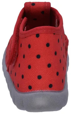 Produktbild von Fischer Kinder Hausschuh Mädchen Stiefel T-Riemen gepunktet Marienkäfer 0510, Größe:25 EU, Farbe:Rot