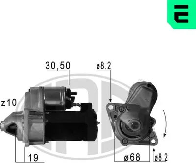 Produktbild von ERA 220691A Starter Anlasser 1,3kW für OPEL Corsa D Schrägheck (S07) 12V
