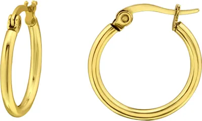Produktbild von Chirurgenstahl Creolen Ohrringe goldfarben 15mm