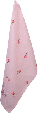 Produktbild von Unyqoos® Clayre & Eef Geschirrtuch 50x70 cm, Baumwolle, rosa mit Rosenmuster (Dotty Rose) – Küchentuch mit Aufhängeschlaufe, maschinenwaschbar