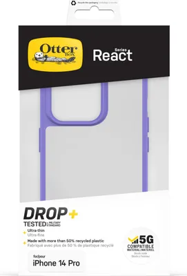 Image de Coque Otterbox React pour iPhone 14 Pro Violet transparent