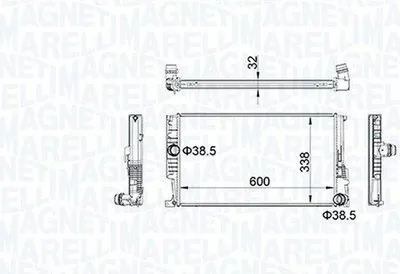Image de MAGNETI MARELLI 350213159600 Radiateur Radiateur à eau Radiateur moteur pour BMW 1 à hayon (F20) 3 Touring (F31) 3 Berline (F30, F80) 4 Gran Coupé (F36) 3 GT