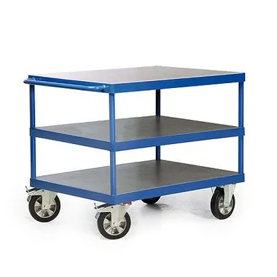 Produktbild von Bako Logistiksysteme Tischwagen R1200 mit 3 Ladeflächen und Schiebegriff 1200kg Tragkraft 1000x700mm