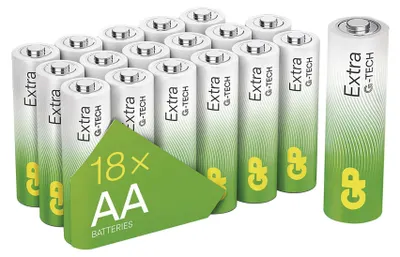 Alkalická baterie GP Extra AA (LR6), 18 ks
