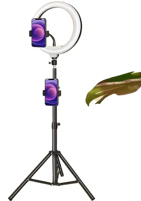 Image de Ring light LED, diamètre de 10 pouces, trépied réglable, luminosité variable, alimentation USB, CE