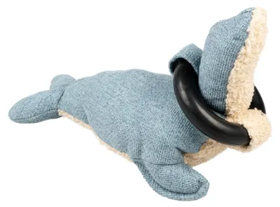 Produktbild von D&D Hundespielzeug Navy Chenille mit Beißring blau