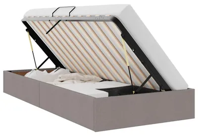 Obrázok produktu pre vidaXL Rám postele s úložným priestorom, farba taupe, 90 x 200 cm, látka