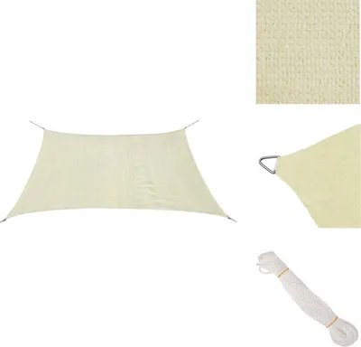 Zdjęcie produktu dla vidaXL Markiza HDPE kwadratowa 2 x 2 m kremowa - Parasole i osłony przeciwsłoneczne