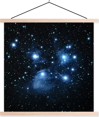 Produktbild von MuchoWow® Textilposter Universum - Planeten - Sterne - Jungen - Mädchen - Kinder 120x120 cm mit holzfarbenen Rahmen - Textil-Poster