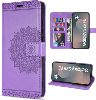 Produktbild von Handy Tasche für Samsung Galaxy S25 FE Hülle Handyhülle Klapphülle Wallet Case in Lila