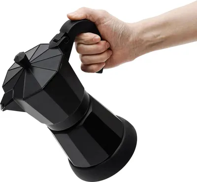 Produktbild von Elektrische Mokkakanne - Espressokocher - 300 ml Fassungsvermögen - 480 W - 220–240 V - Aluminiumlegierung - Mit Basisstation - Schwarz
