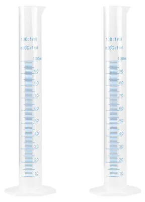 Messzylinder-Set 2x 100 ml, Kunststoff, Labor-Messbecher