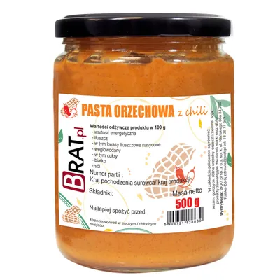 Zdjęcie produktu dla Pasta orzechowa z chili 500g Brat.pl