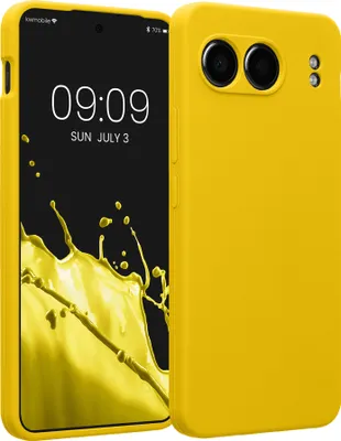 Produktbild von kwmobile Handyhülle kompatibel mit OnePlus Nord 4 5G Hülle - gummierte Handy Case aus Silikon in Strahlend Gelb