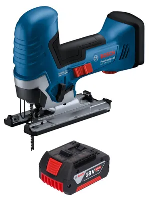 Obrázek produktu pro Akumulátorová přímočará pila Bosch GST 18V-125 S Professional 18 V 125 mm bez kartáčů + 1x akumulátor 5,0 Ah - bez nabíječky.
