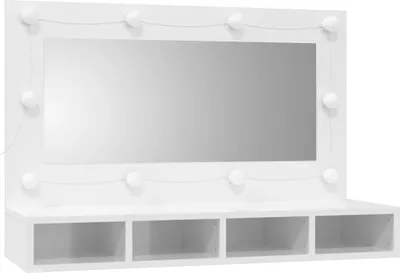Obrázek produktu pro Zrcadlová skříňka s LED bílá s vysokým leskem 90x31,5x62 cm