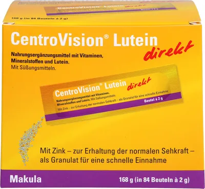 Produktbild von CentroVision Lutein direkt Granulat zur Erhaltung normaler Sehkraft, 84 St. Beutel