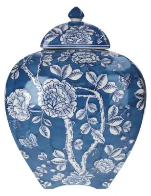 Immagine prodotto di KEYHOMESTORE | Potiche Decorativa in Vetroceramica blu h.37x28