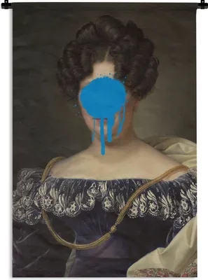 Produktbild von MuchoWow® Wandteppich Wandbehang Johanna Henriette Engelen - Dubois Drahonet - Blau 120x180 cm Tapisserie Dekoration Wandtuch - Schlafzimmer - Dekorationen für das Haus