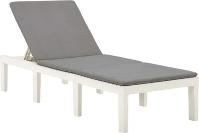Produktbild von Sonnenliege mit Auflage Kunststoff Weiß