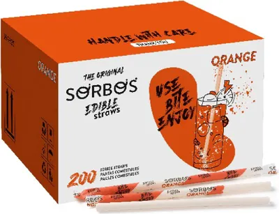 Immagine prodotto di Cannucce commestibili SORBOS - arancia (200 pezzi)